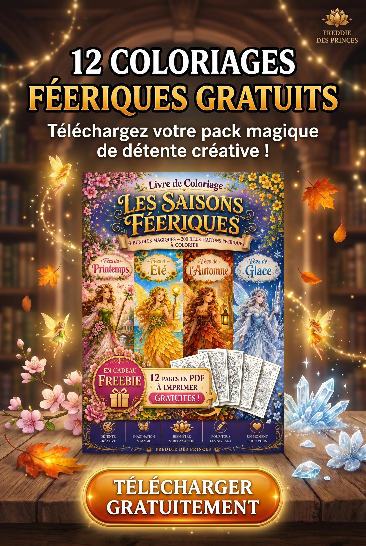 Grimoire des Fées : Pack Découverte de 12 Coloriages Magiques (Gratuit)