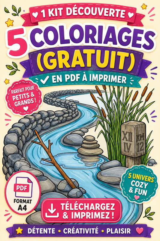 Kit Découverte : 5 Coloriages Mignons & Cozy à Imprimer (gratuit)