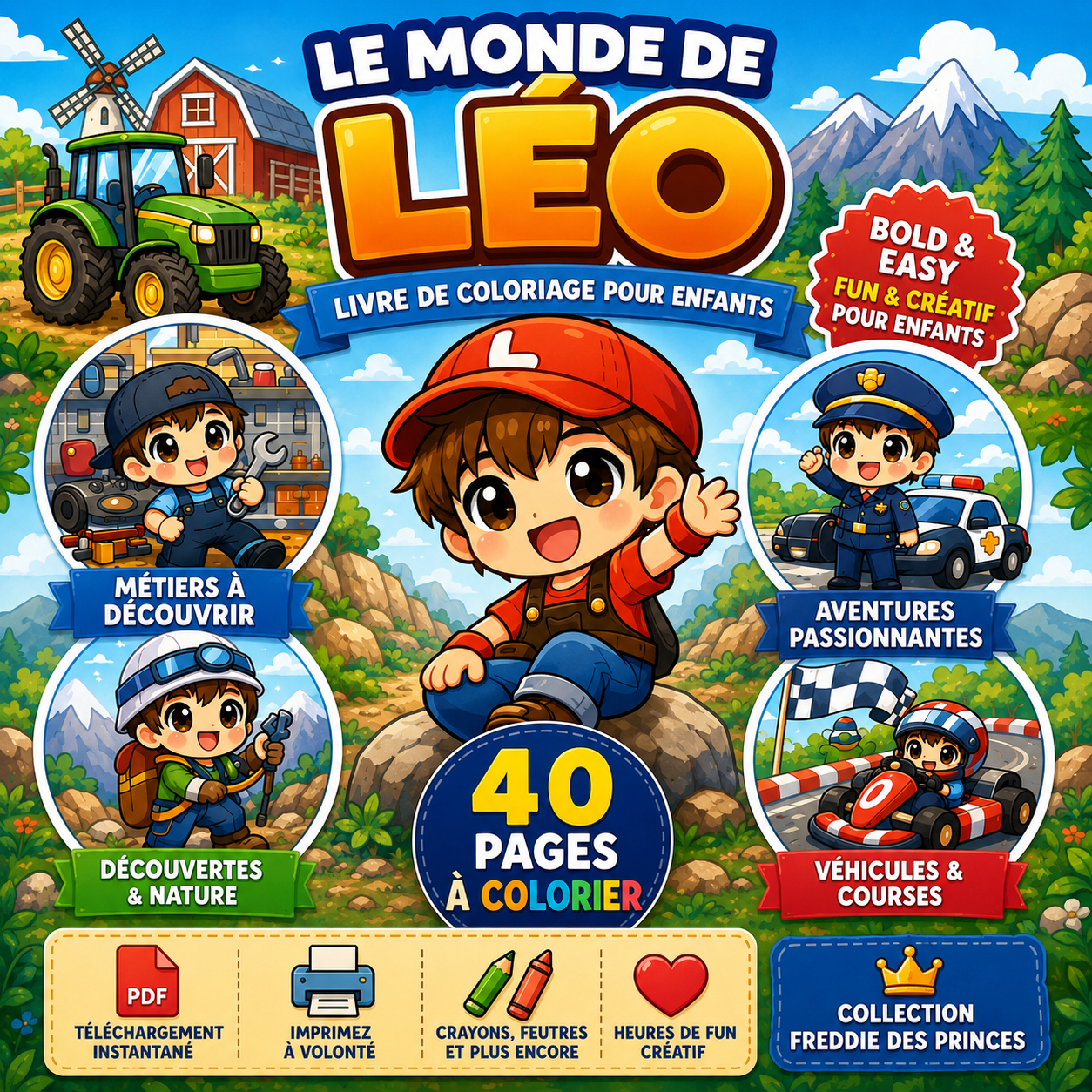 Coloriage voyage gourmand enfants – cuisines du monde Bold & Easy PDF