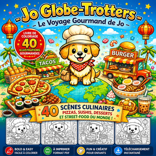 Coloriage voyage gourmand enfants – cuisines du monde Bold & Easy PDF