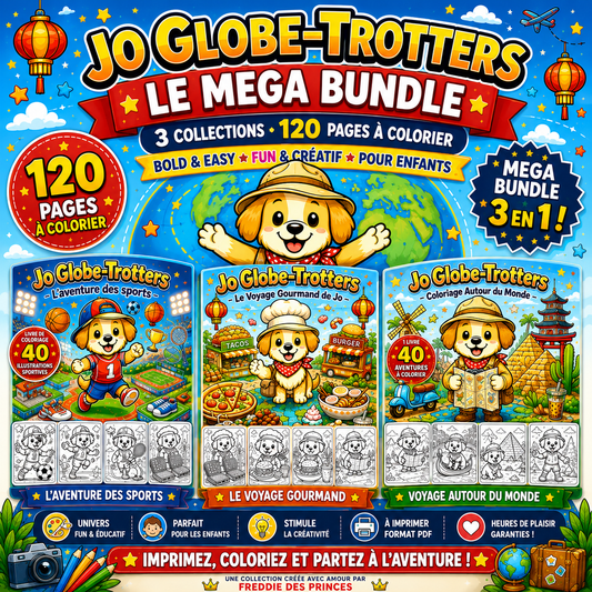 Bundle coloriage enfants voyages sports et cuisine – 120 pages Bold & Easy PDF