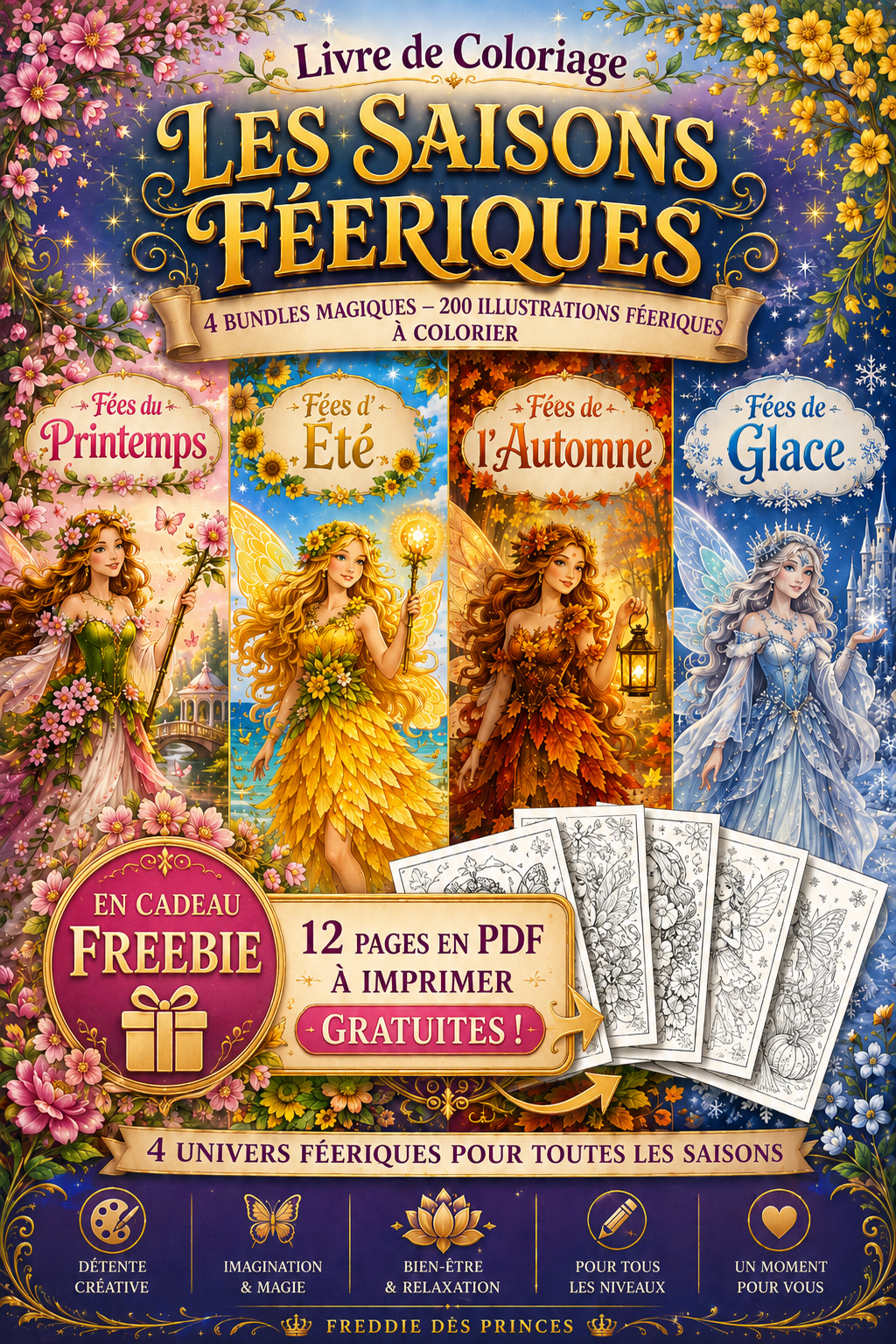 Grimoire des Fées : Pack Découverte de 12 Coloriages Magiques (Gratuit)
