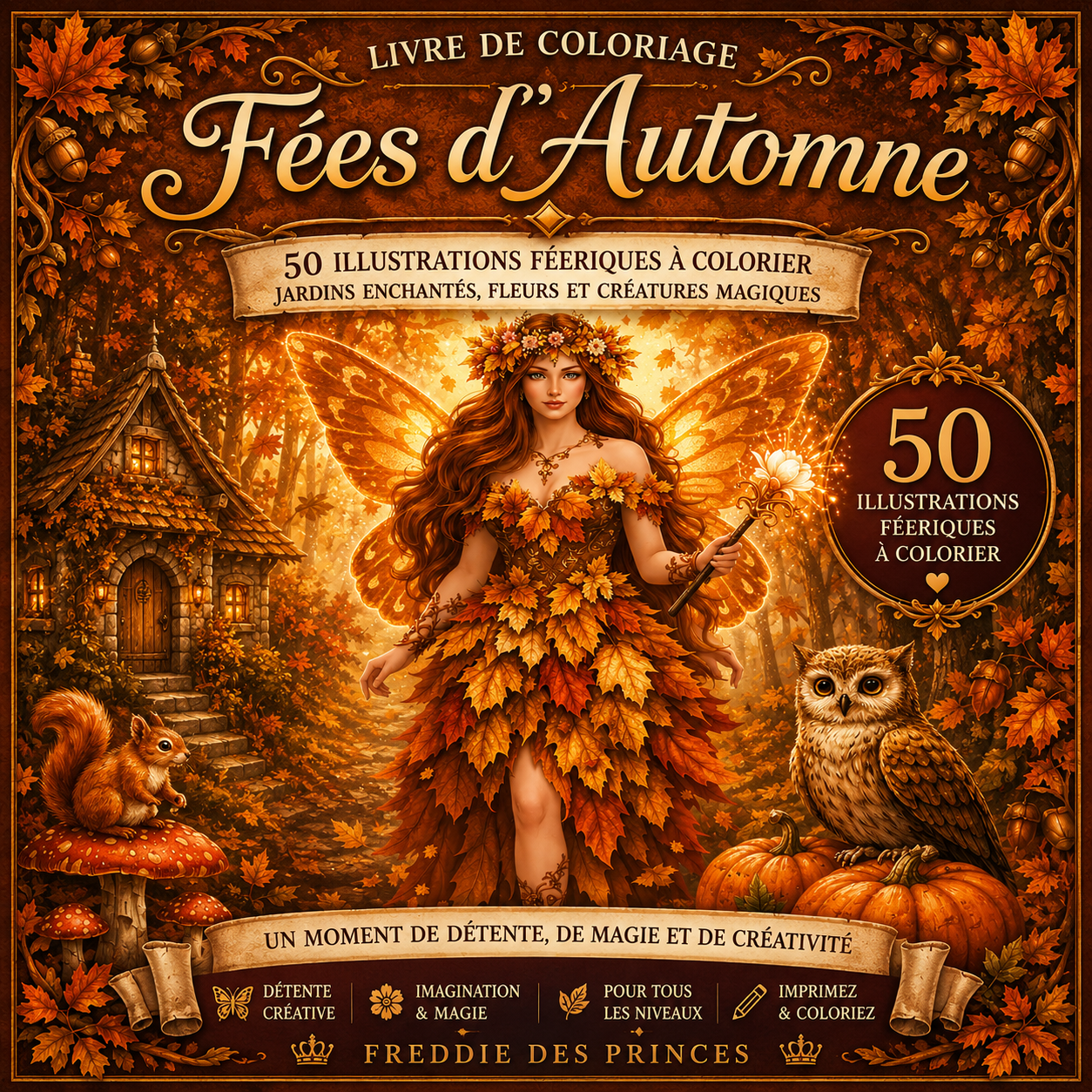 Coloriage féérique estival – 50 pages fantasy été PDF à imprimer